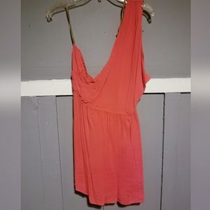 One shoulder Coral Dress